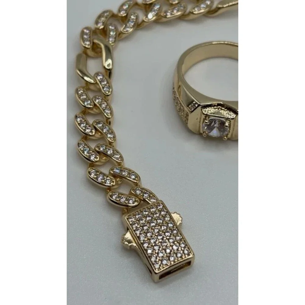 Conjunto pulcera anillos para hombre